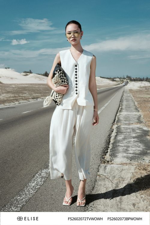 QUẦN TRẮNG NGÀ XẾP LY TÚI CHÉO