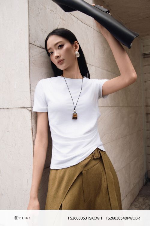 ÁO THUN TRẮNG NHÚN EO