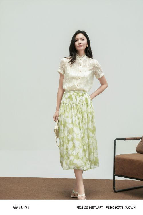 CV CHIFFON HT HOA TRẮNG XẾP NHÚN BÈO
