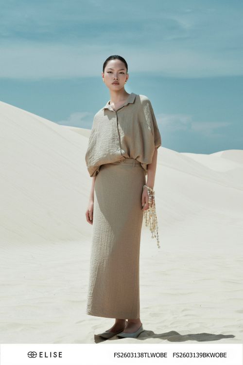 JUPE LINEN BE NÂU ĐAI EO
