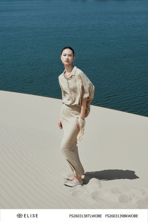 JUPE LINEN BE NÂU ĐAI EO
