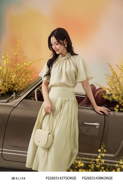 ÁO XANH BƠ NHẠT NHÚN BÈO CỔ