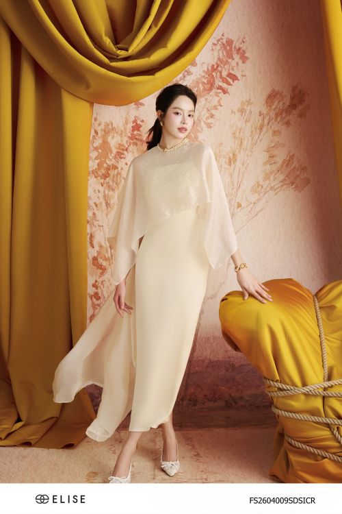 SET ĐẦM LỤA KÈM ÁO CHOÀNG TƠ KEM