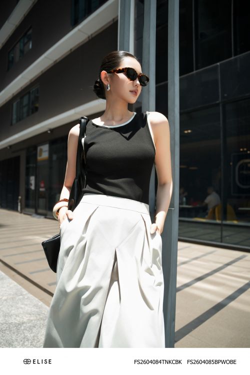 ÁO THUN ĐEN SÁT NÁCH PHỐI TRẮNG