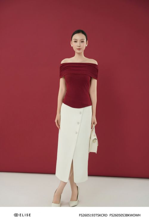JUPE TRẮNG VẠT CHÉO CƠI TÚI