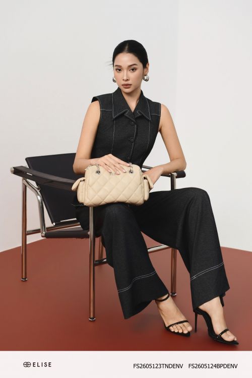 ÁO DENIM SÁT NÁCH DIỄU CHỈ ĐAI EO