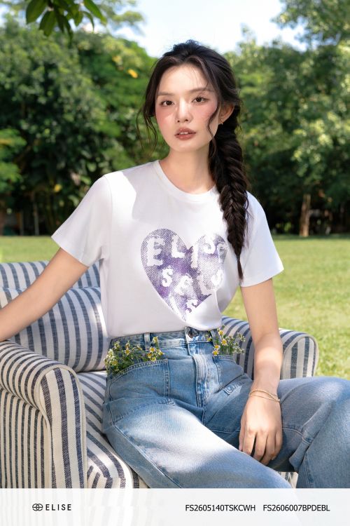 ÁO THUN TRẮNG IN HÌNH TIM