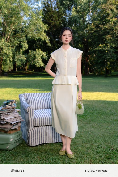 ĐẦM THÔ VÀNG SÁNG PEPLUM