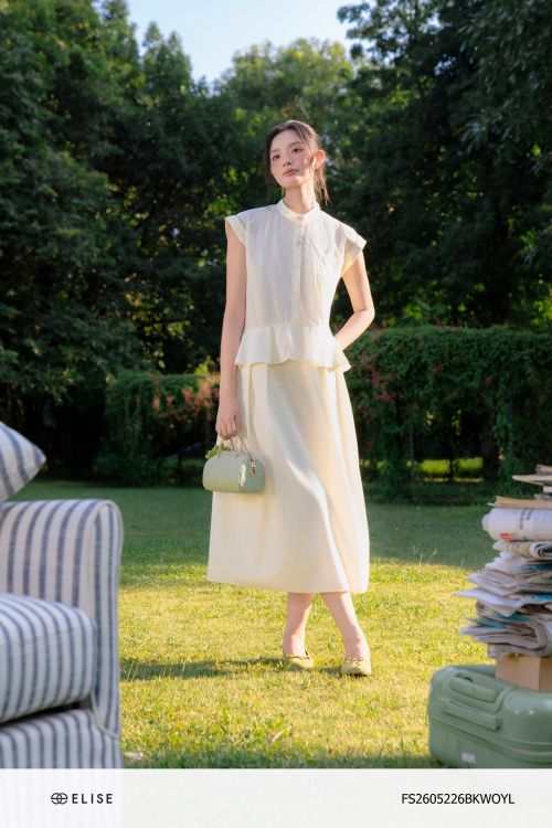 ĐẦM THÔ VÀNG SÁNG PEPLUM