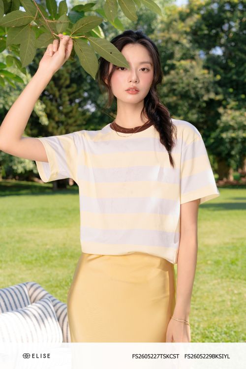ÁO THUN KẺ VÀNG TRẮNG
