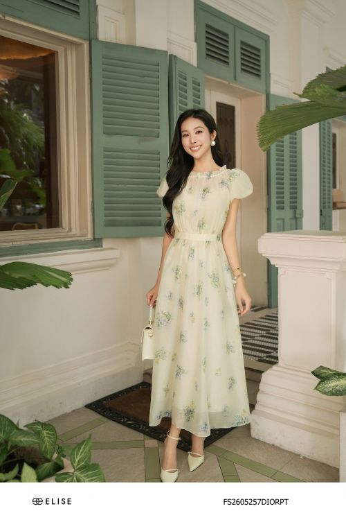 ĐẦM TƠ TAY BỒNG HT HOA NHÍ