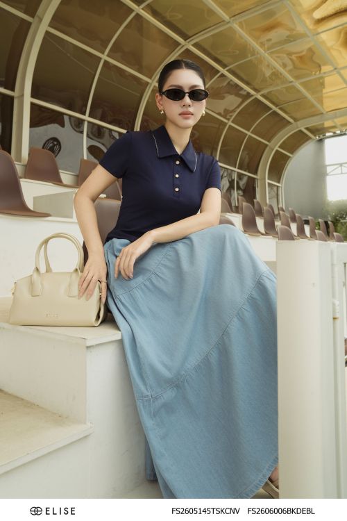 CHÂN VÁY JEANS XANH XÒE