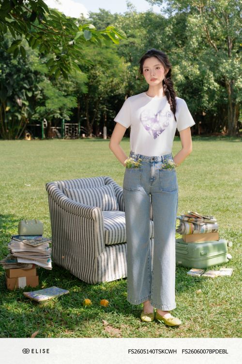QUẦN JEANS SUÔNG XANH TÚI ỐP