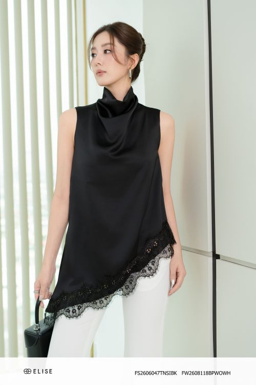 ÁO LỤA ĐEN SÁT NÁCH VẠT CHÉO