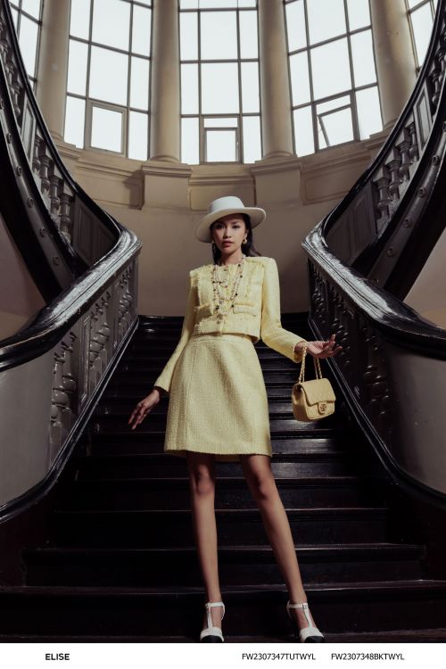 JUPE DẠ TWEED VÀNG 