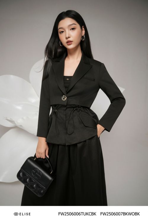 VEST UMI ĐEN PHỐI VẠT TAFTA