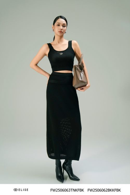 JUPE LEN LƯỚI ĐEN DÀI