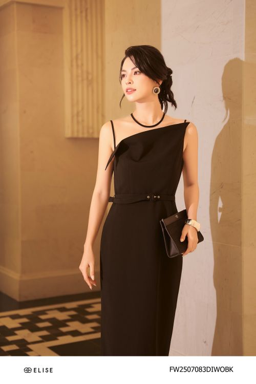 ĐẦM BÚT CHÌ ĐEN VAI LƯỚI ĐAI EO