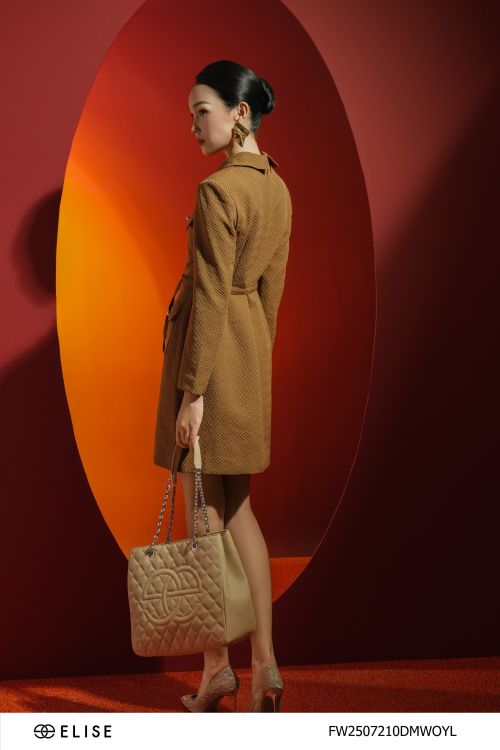 ĐẦM XỐP HT VÂN NÂU VÀNG