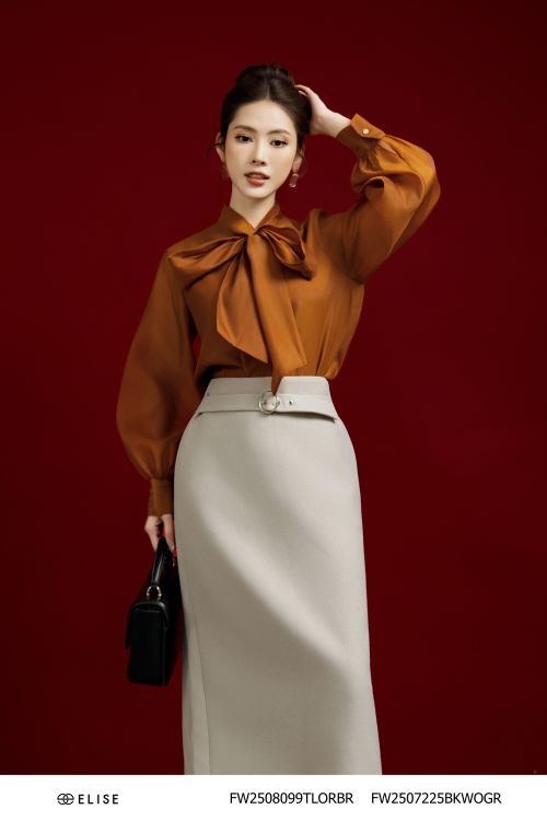 JUPE BÚT CHÌ DẠ GHI BE ĐAI EO