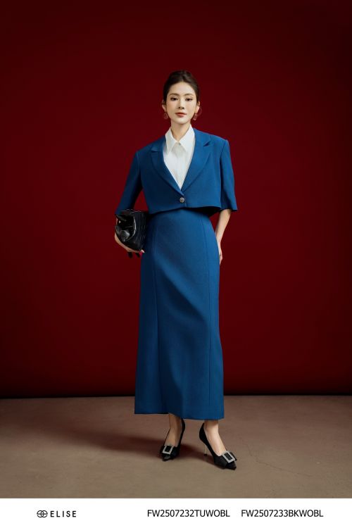 JUPE BÚT CHÌ XANH LAM SẪM SẺ SAU