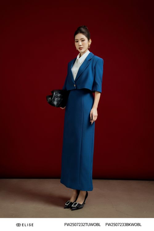 JUPE BÚT CHÌ XANH LAM SẪM SẺ SAU