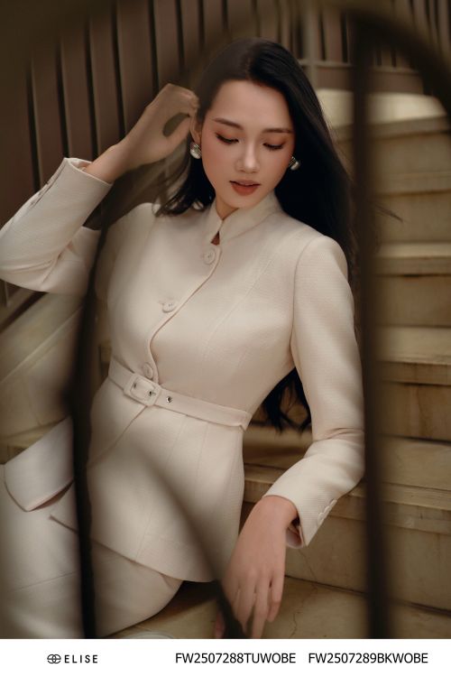 VEST DẠ VÂN BE SỮA ĐAI EO