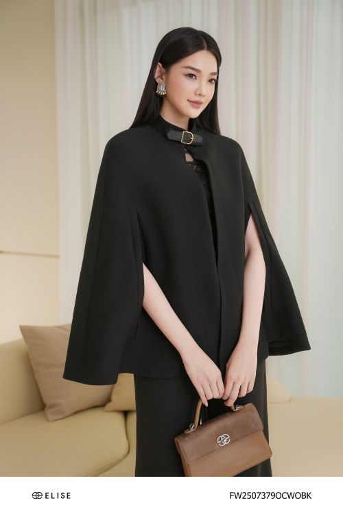 ÁO CHOÀNG DẠ ĐEN PK ĐAI CỔ