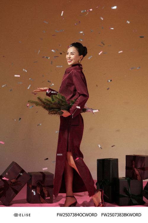 CHÂN VÁY KAKI NÂU ĐỎ DIỄU CHỈ