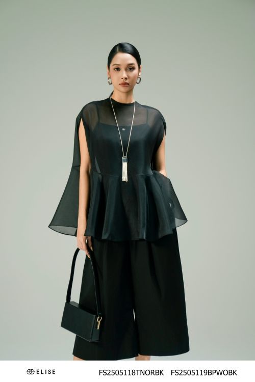 ÁO THUN 2 DÂY ĐEN ĐI KÈM FW2505118TNOR