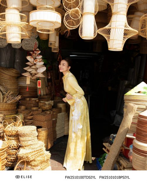 ÁO DÀI LỤA VÀNG HT NỔI (KÈM FW2510101BPSIYL)