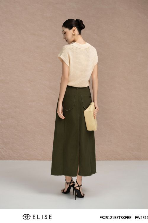 CHÂN VÁY DENIM DÀI OLIVE