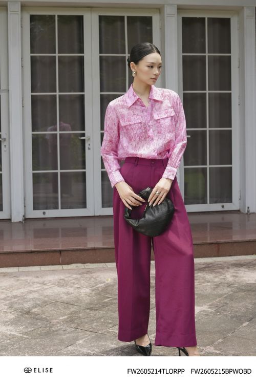 QUẦN SUÔNG ĐỎ RƯỢU XẾP LY