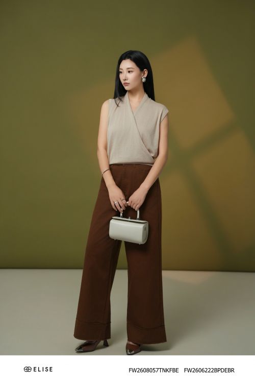 QUẦN SUÔNG DENIM NÂU