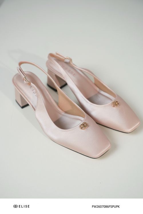 GIÀY SLINGBACK GÓT TRỤ MÀU HỒNG