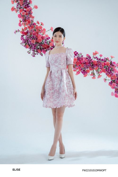 ĐẦM GẤM HT TÍM THÊU HOA