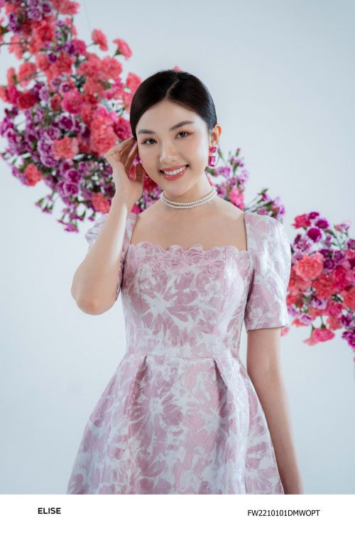 ĐẦM GẤM HT TÍM THÊU HOA