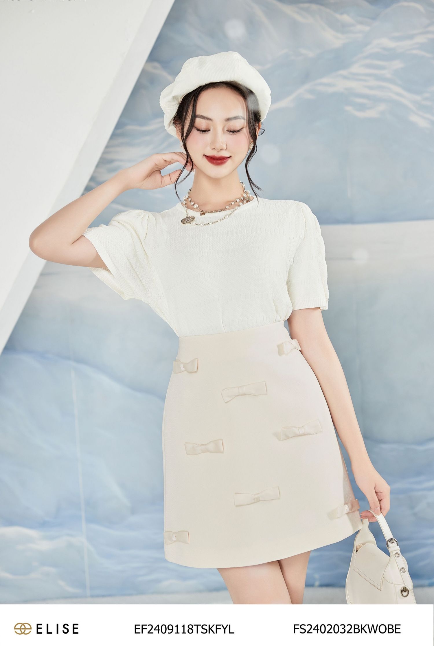 JUPE KEM VÂN HẠT ĐÍNH NƠ LỤA