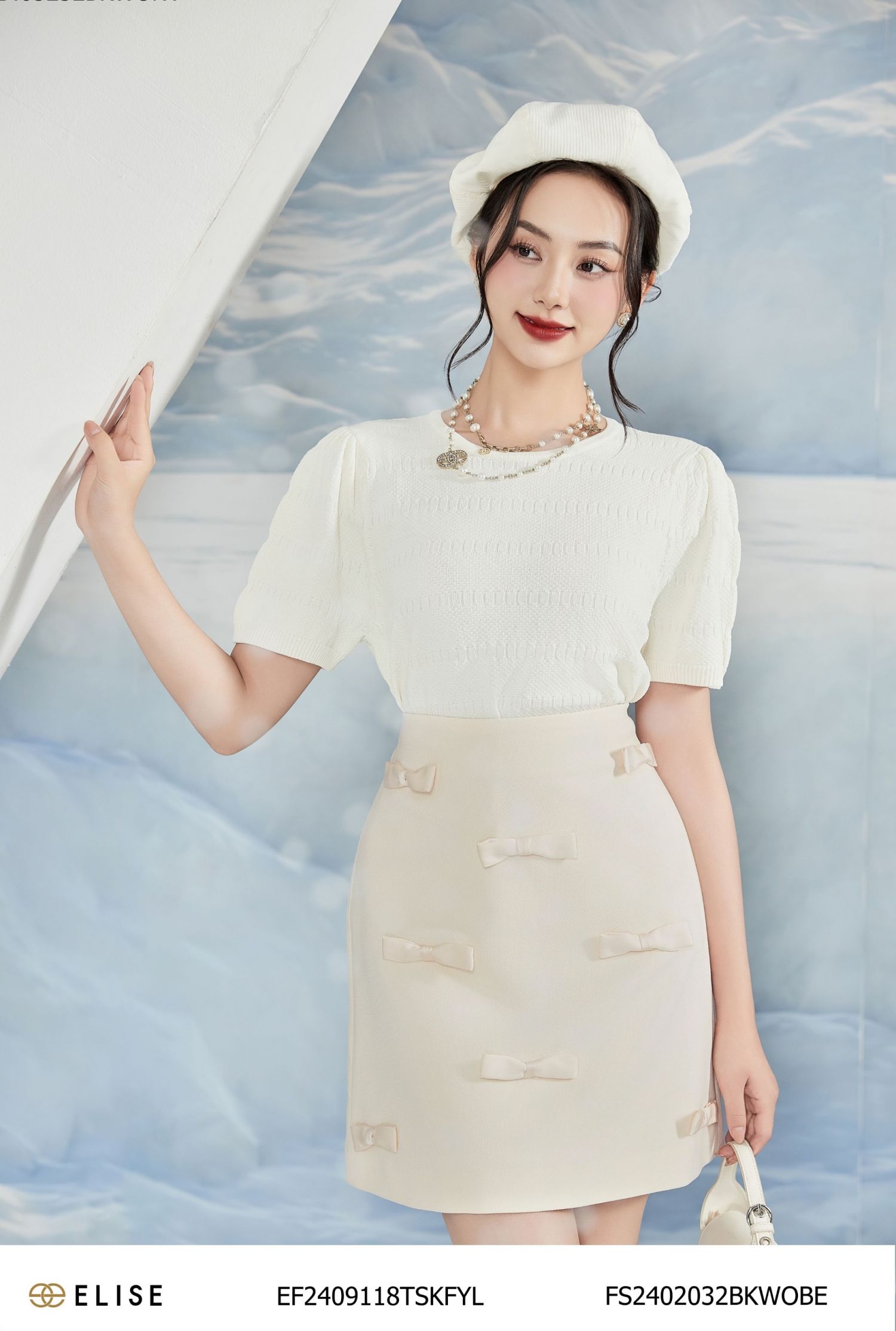 JUPE KEM VÂN HẠT ĐÍNH NƠ LỤA