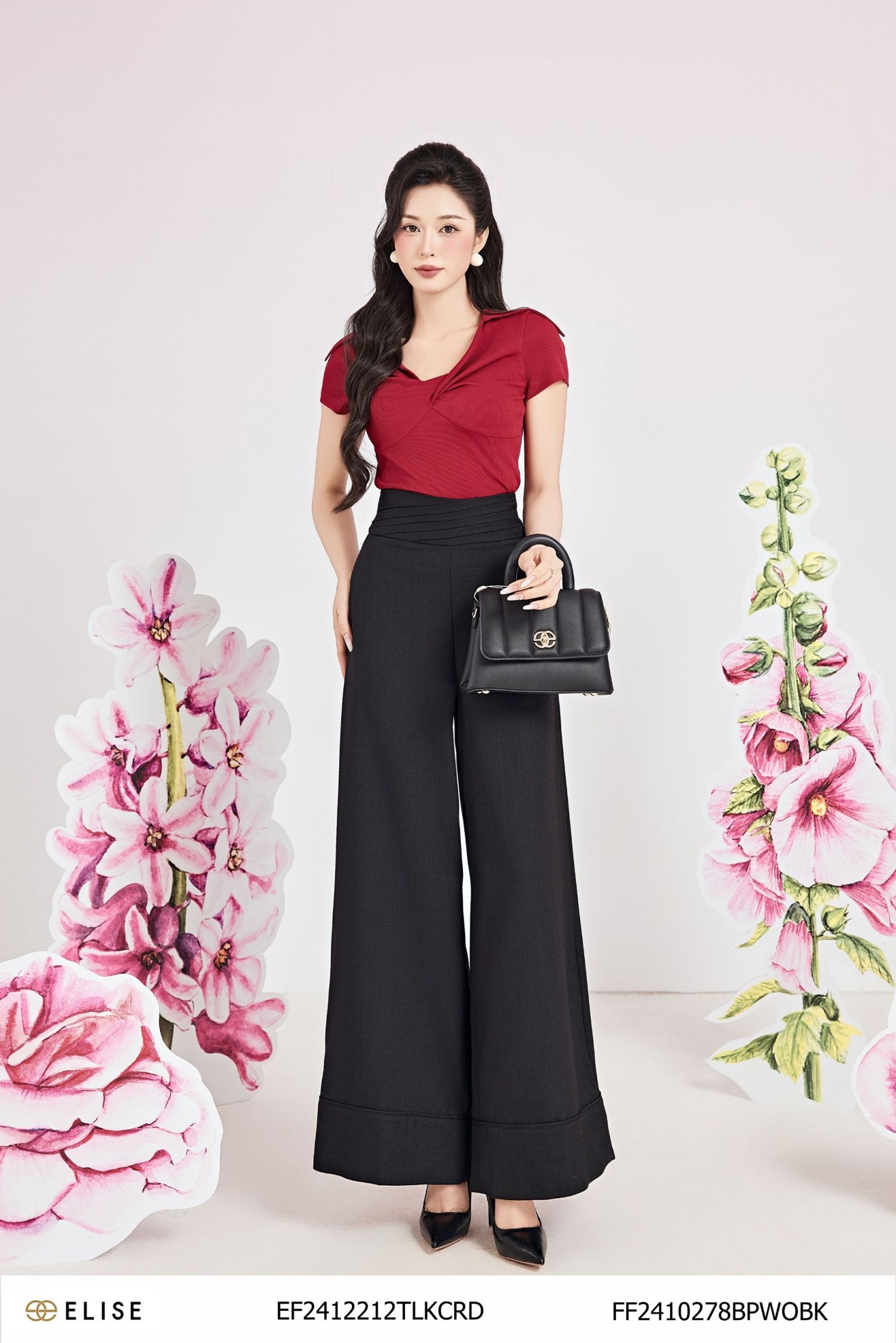 ÁO THUN ĐỎ ĐÔ NHÚN CỔ
