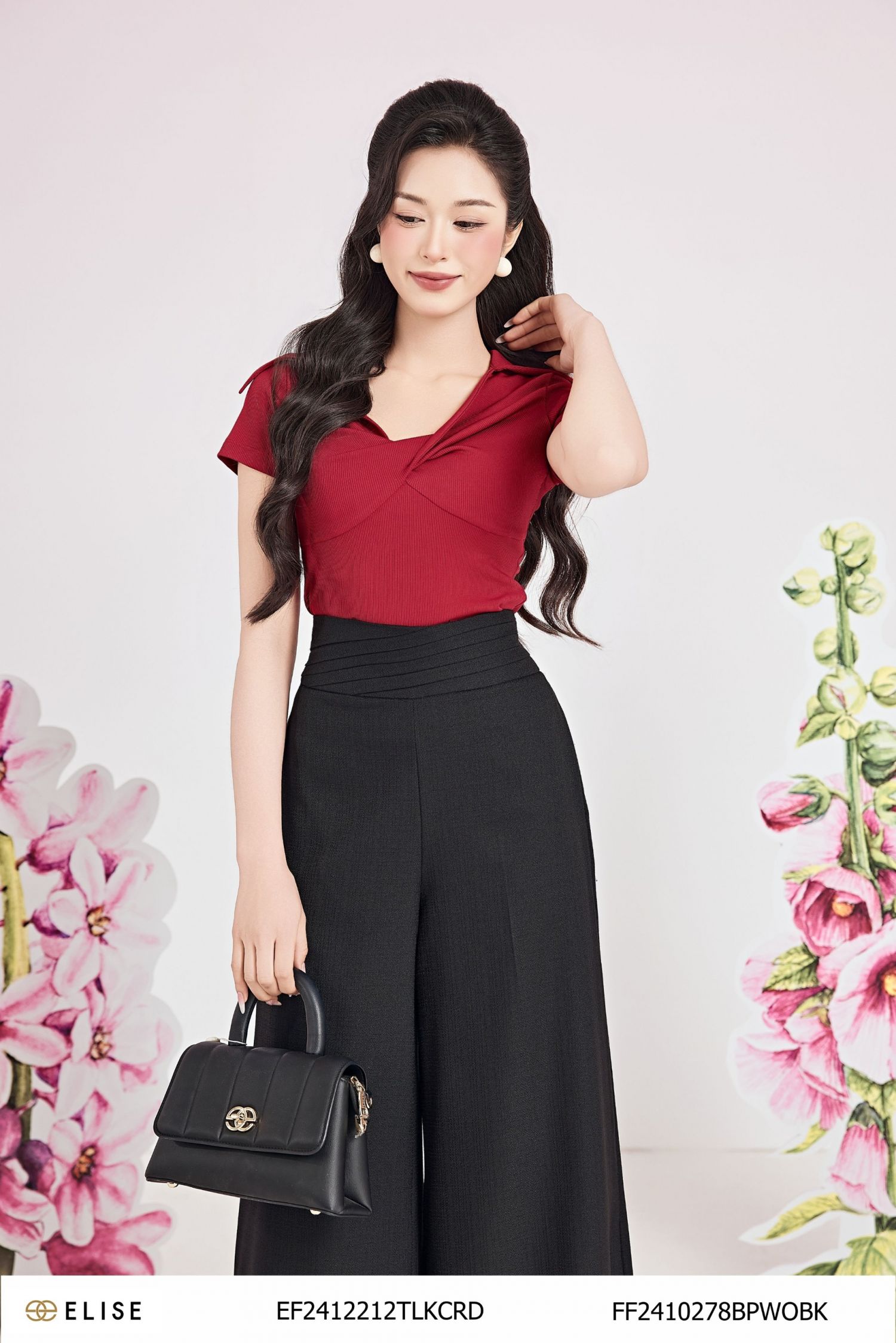 ÁO THUN ĐỎ ĐÔ NHÚN CỔ