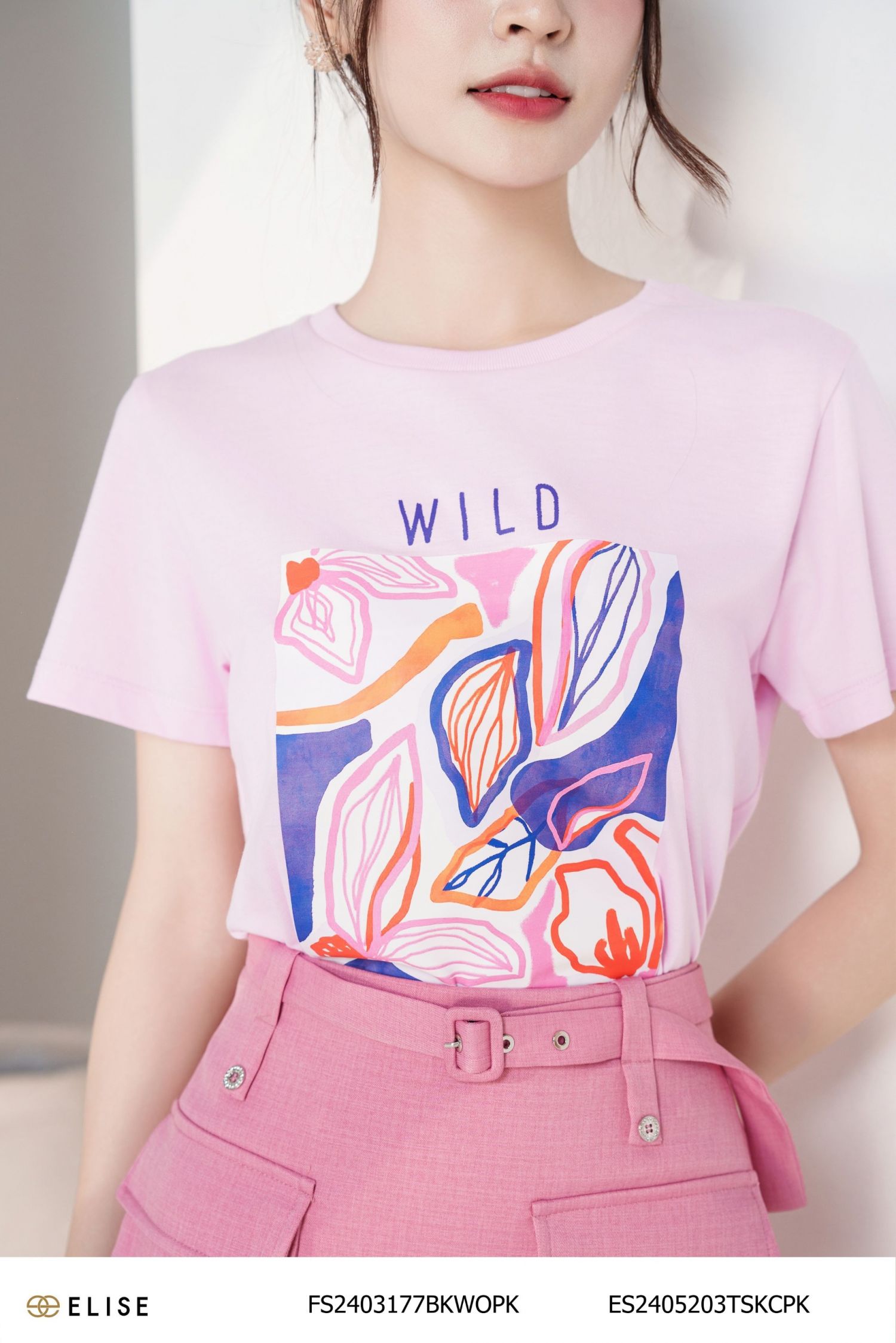 ÁO THUN HỒNG WILD FLORA