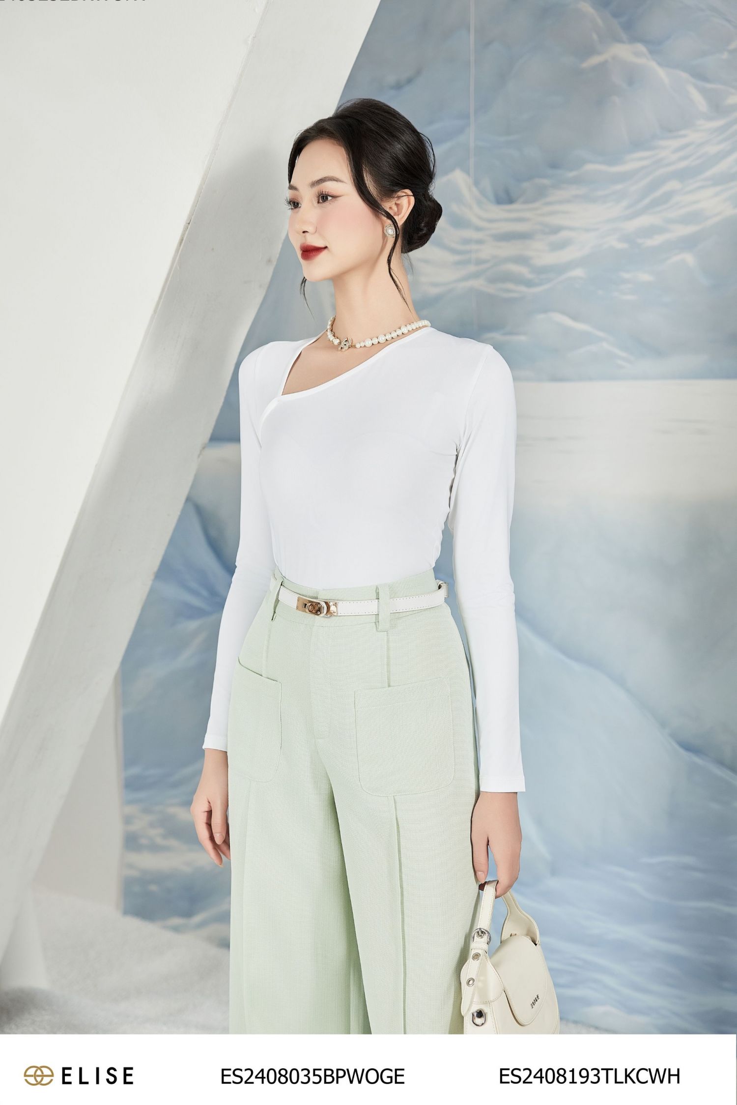 QUẦN SUÔNG SỢI XANH BẠC HÀ TÚI ỐP
