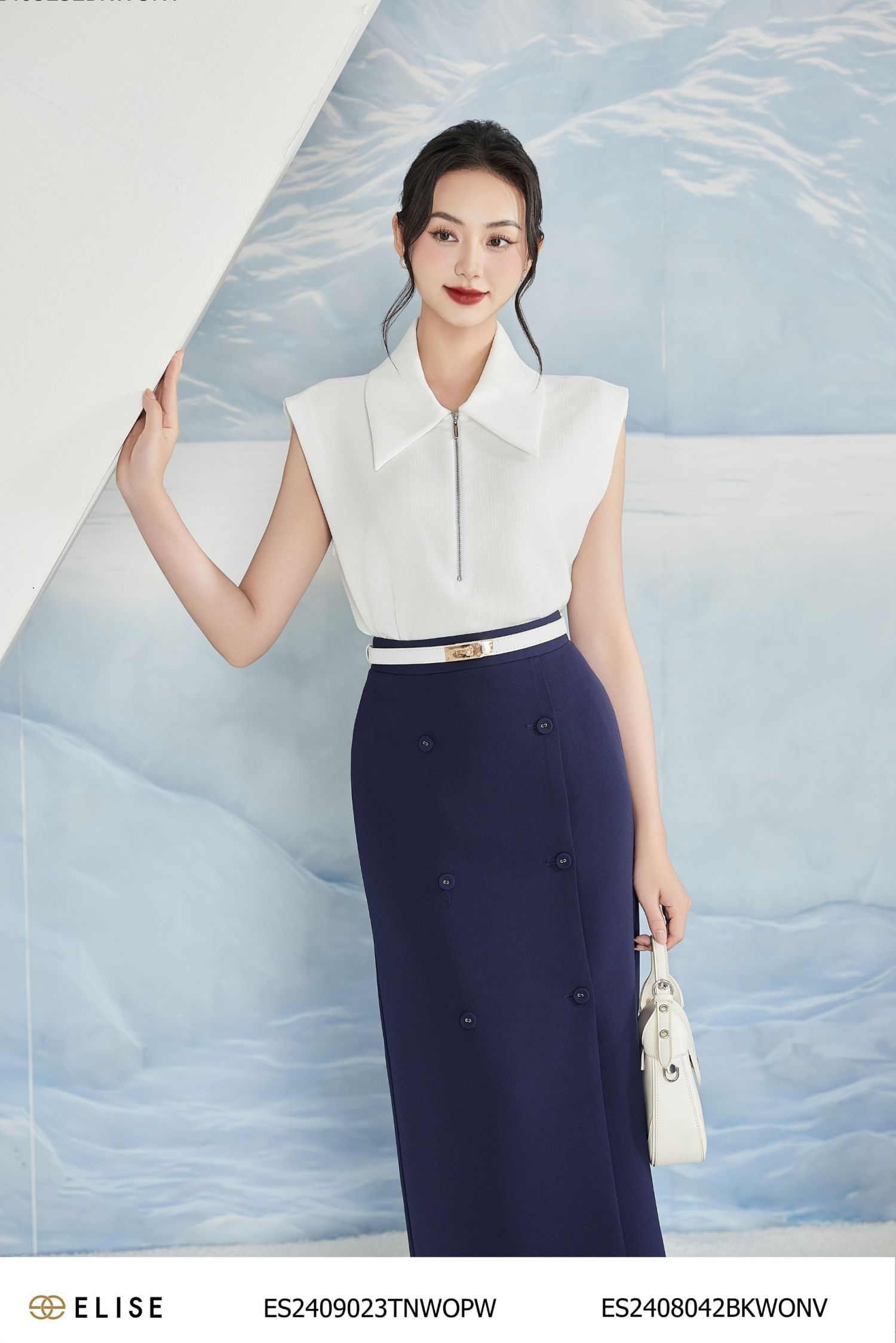 JUPE DÀI TÍM THAN VẠT CHỒNG CÚC BỌC