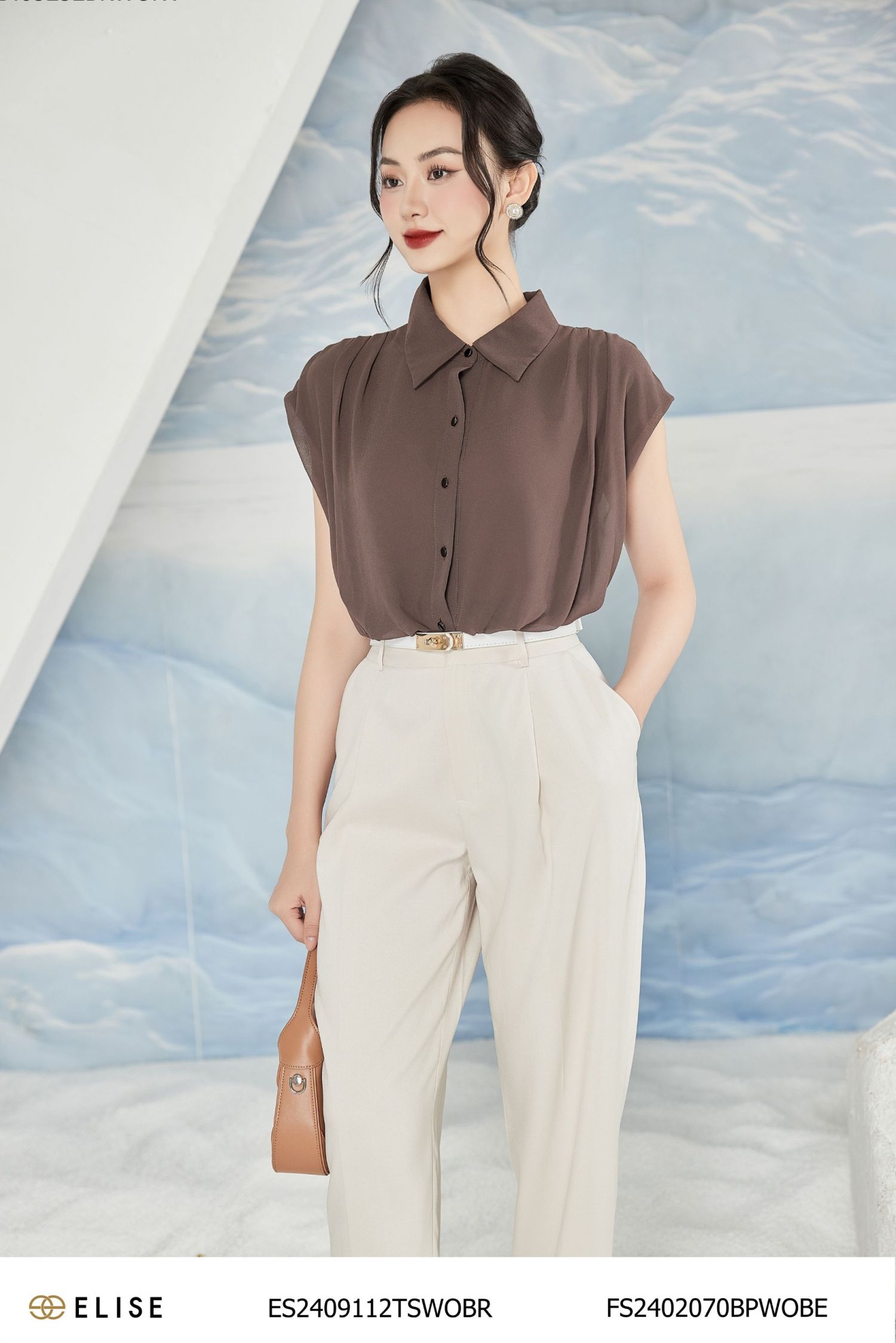 QUẦN BAGGY BE SỮA XẾP LY GIỮA