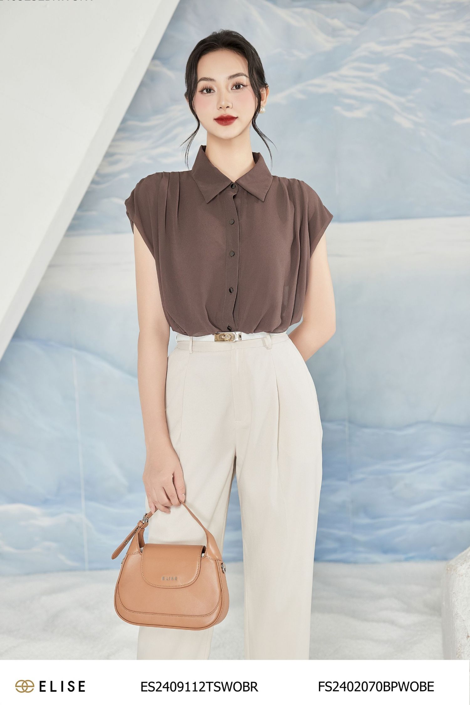 QUẦN BAGGY BE SỮA XẾP LY GIỮA