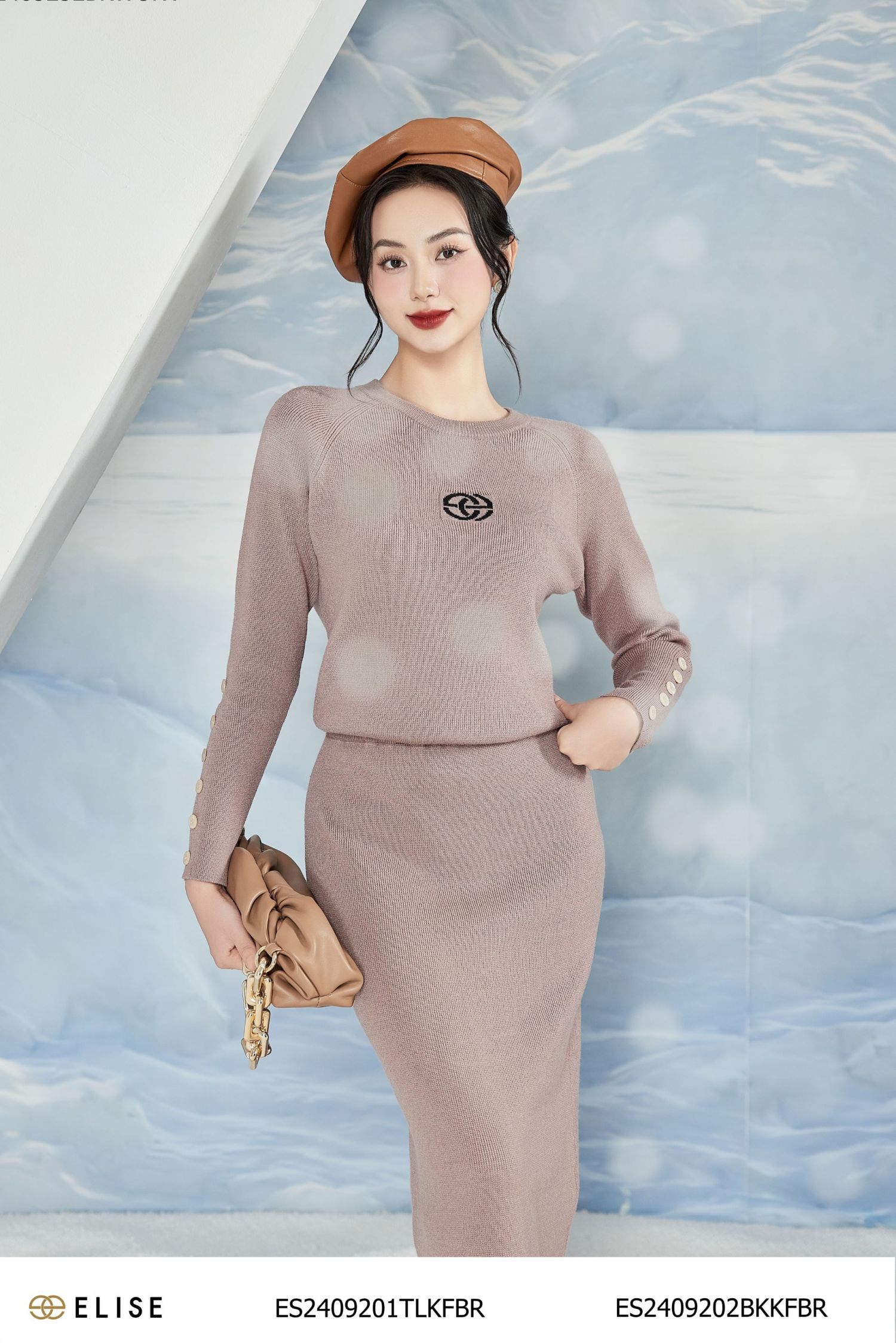 CHÂN VÁY LEN NÂU XẺ SAU