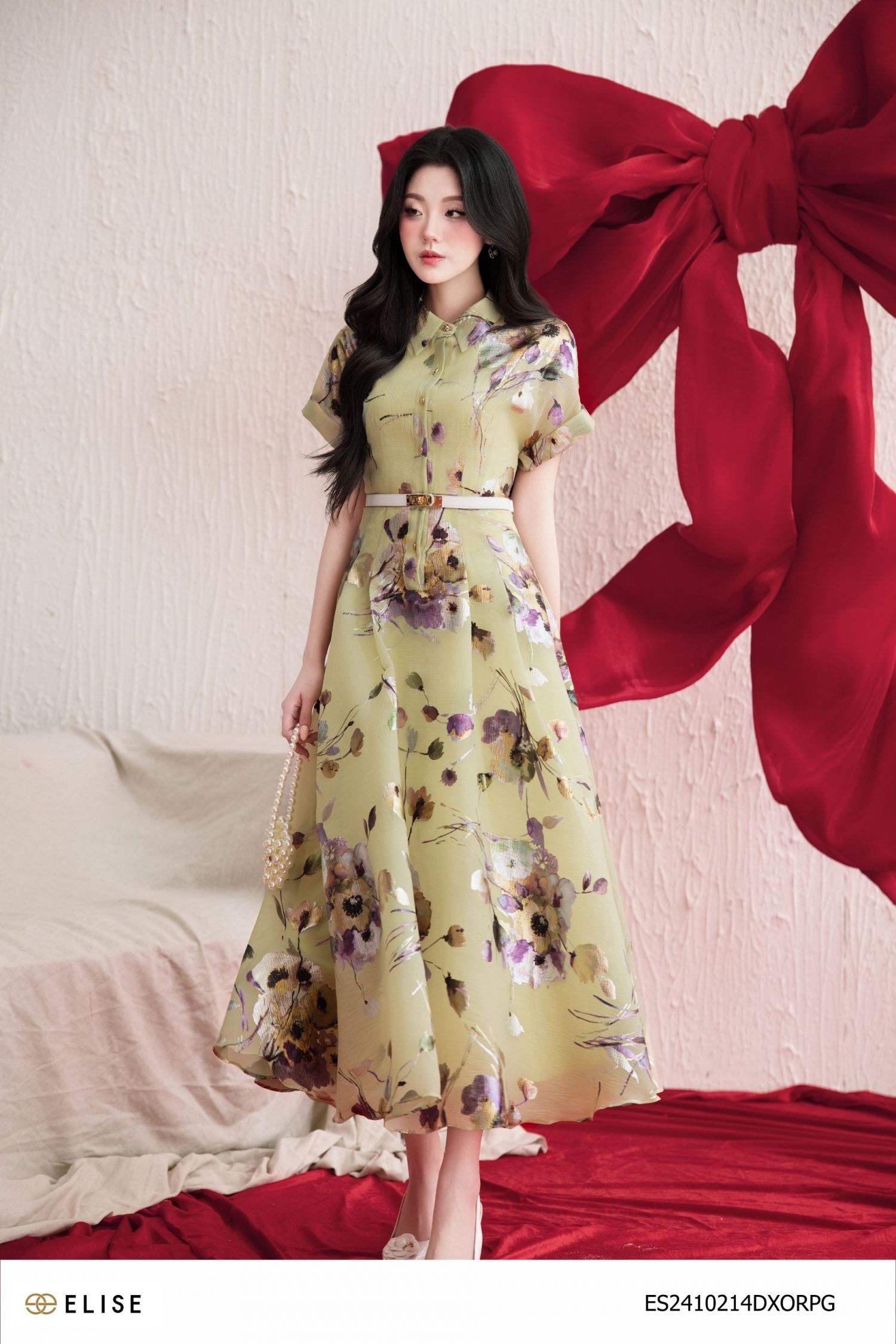 ĐẦM TƠ XỐP XANH HOA CỔ ĐỨC