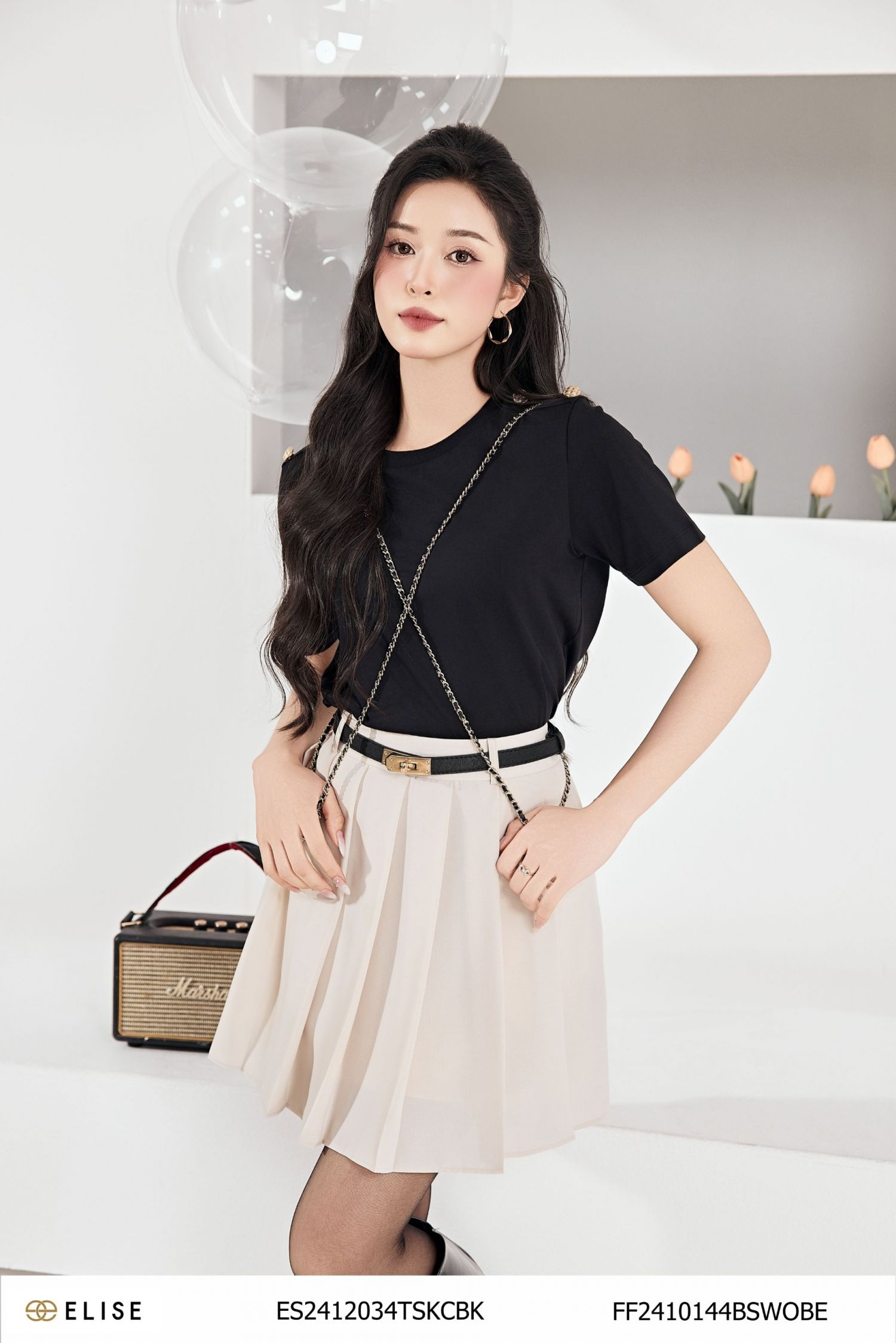 CHÂN VÁY BE NHẠT DẬP LY