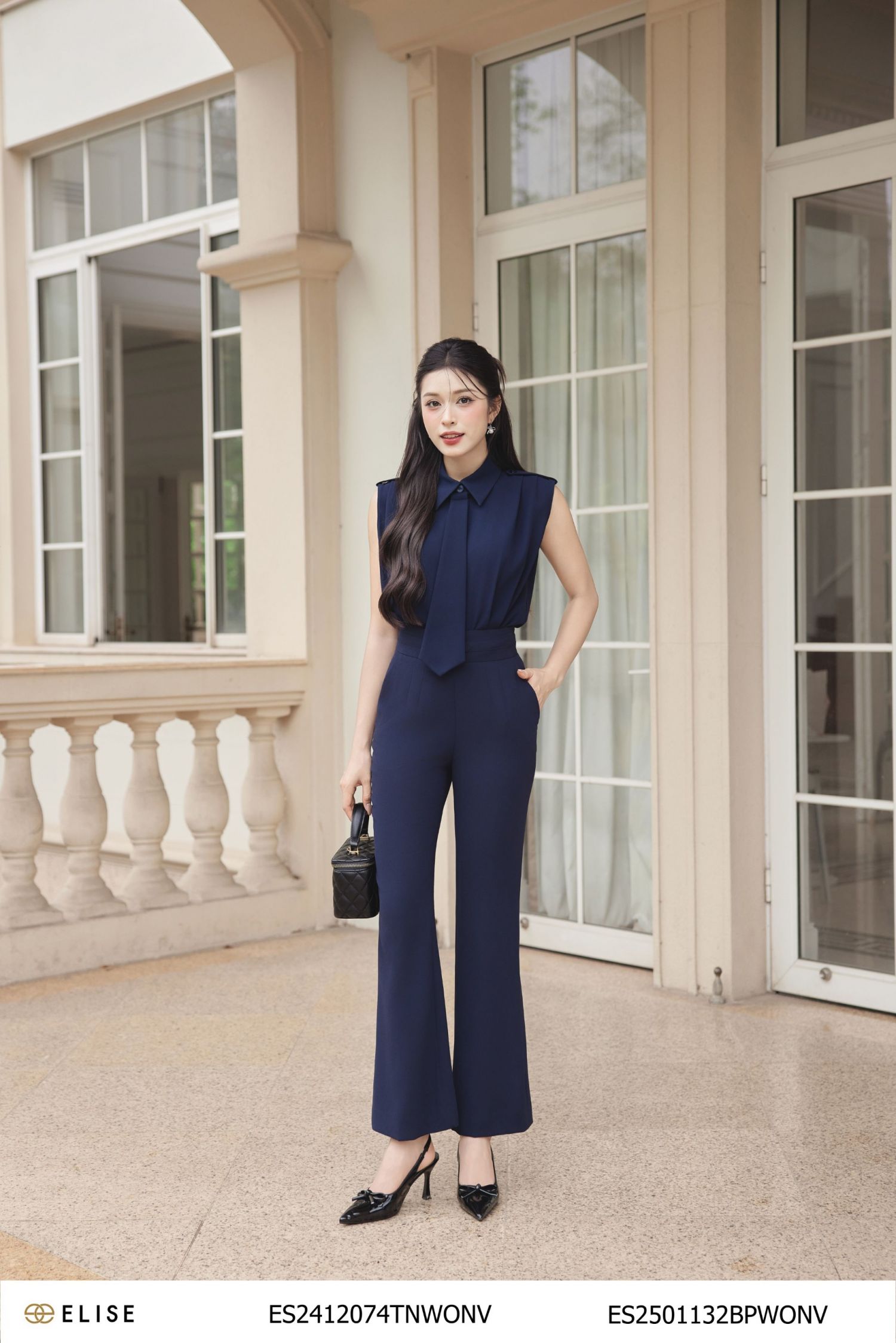 QUẦN LOE TÍM THAN DÂY ĐAI CẠP